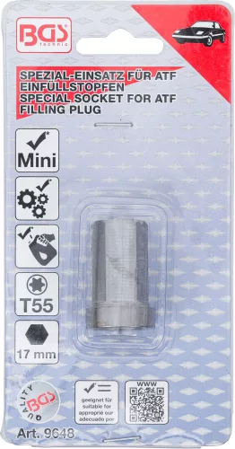BGS speciális kulcskészlet ATF töltődugókhoz T-Profil (Torx) T55 MINI