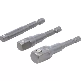 BGS adapterkészlet fúróhoz külső hatszögletű kulcsnyílás 6,3(1/4), 10(3/8), 12,5(1/2) mm 3 db