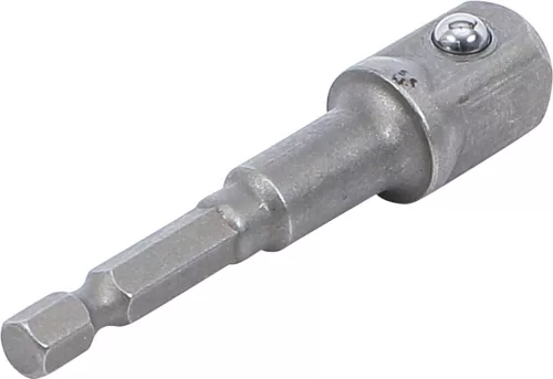BGS adapter fúrógéphez: hatszögletű hajtás 6,3 mm (1/4") / négyszögletű hajtószár 12,5 mm (1/2")