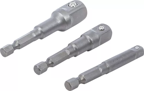 BGS adapterkészlet fúróhoz külső hatszögletű kulcsnyílás 6,3(1/4), 10(3/8), 12,5(1/2) mm 3 db