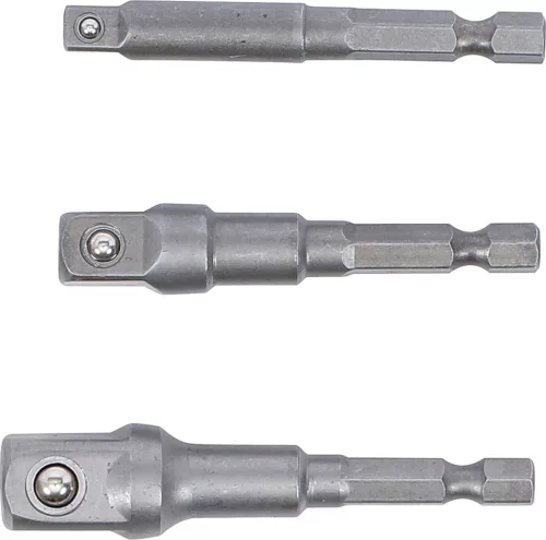 BGS adapterkészlet fúróhoz külső hatszögletű kulcsnyílás 6,3(1/4), 10(3/8), 12,5(1/2) mm 3 db