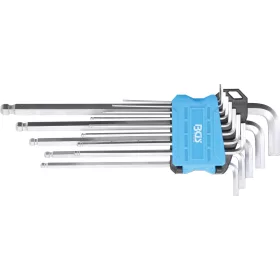 BGS derékszögű kulcskészlet extra hosszú coll belső hatszögletű és gömbfejes 0,05"-3/8" 13db