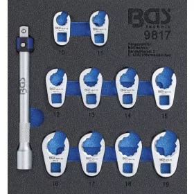 BGS műhelykocsi-betét 1/6: Hollanderkulcs készlet 10 mm (3/8") 10 - 19 mm 11 darabos