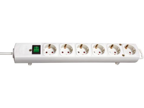 Brennenstuhl hosszabbító elosztó hatos, 2m, kapcsolóval, fehér Comfort-Line