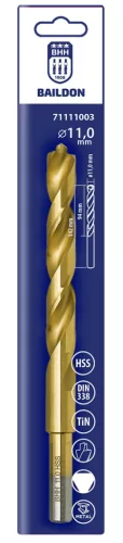 Baildon fém fúrószár 3 ágú 11 mm, HSS TiN (S), 142-94 mm
