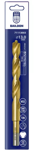 Baildon fém fúrószár 3 ágú 13 mm, HSS TiN (S), 151-101 mm