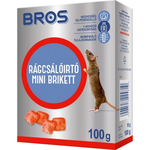 Bros Rágcsálóirtó paraffinos blokk 100g 29ppm