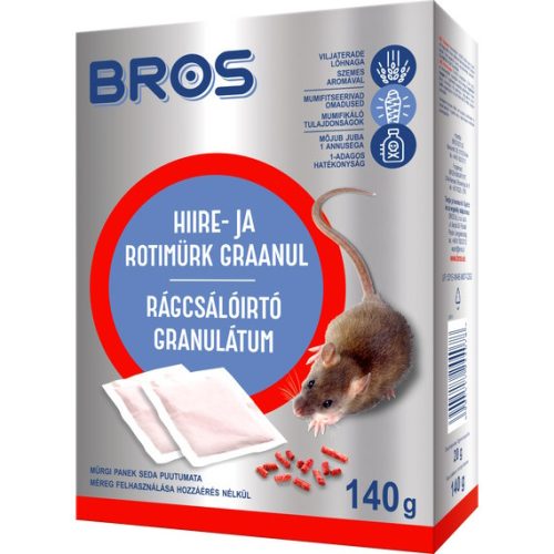 Bros Rágcsálóirtó granulátum 140g 29ppm