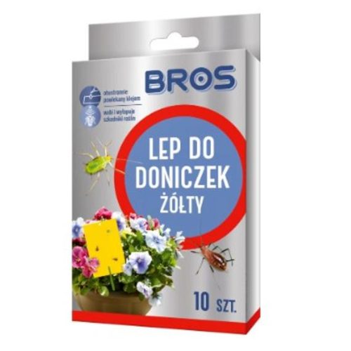 Bros Rovarfogó sárga lap virágcserepekhez 10db-os