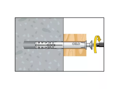 Műanyag dübel csavar 10-115 SKS (5 db/cs)