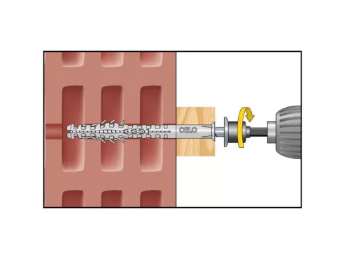 Műanyag dübel üreges anyaghoz HBR 10 x 135 + csavar 7,0 x 142 (5 db/cs)