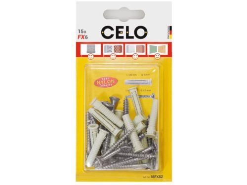 Univerzális nylon dübel + 7 x 65 hatlapfejű csavar FX 10 (5 db/cs)