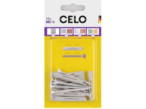 Celo Univerzális műanyag dübel 10 x 60 + 6,0 x 80 facsavar MZ (5 db/cs)