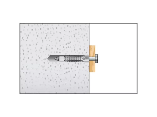 Univerzális műanyag dübel 12 x 72 + 8,0 x 90 facsavar MZ (2 db/cs)