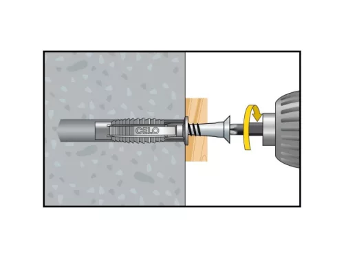 Univerzális nylon dübel + 3 x 35 facsavar FX 5 (20 db/cs)