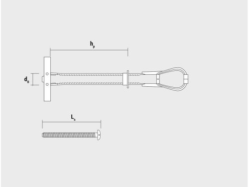 Nagy teherbírású T elem gipszkartonhoz + M6 x 62 metrikus csavar BTL (4 db/cs)