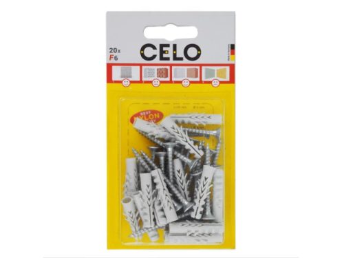 Celo 6 szárnyas dübel + 4 x 40 facsavar NF (20 db/cs)