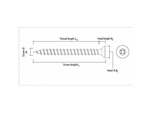 Faforgácslap csavar 6,0 x 60 mm Velox, teljes menetes, PZ, sárga cink (100 db/cs)