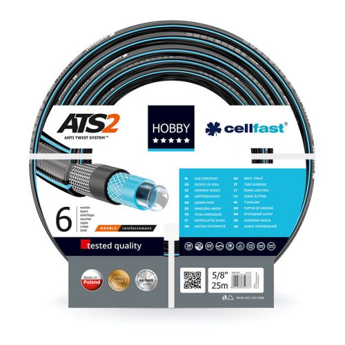 Cellfast csavarodásmentes erősített locsolótömlő - 1/2" / 25m