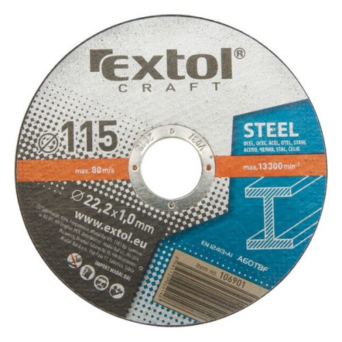 Extol Craft vágókorong fémhez; 230×1,9×22,2mm, max. 6.600 ford/perc