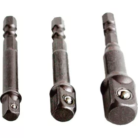 Extol Craft dugókulcs adapter készlet 3db-os 1/4" - 3/8" - 1/2", befogás: 1/4" hatszög