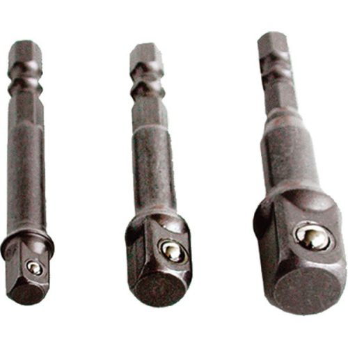 Extol Craft dugókulcs adapter készlet 3db-os; 1/4" - 3/8" - 1/2", befogás: 1/4" hatszög