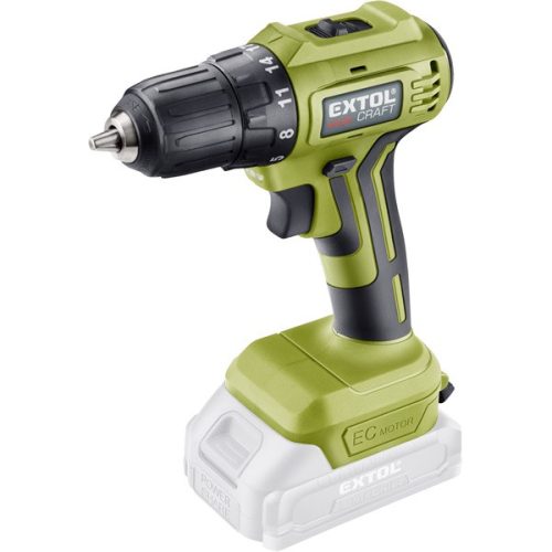 Extol Craft akkus fúrócsavarozó, 20V, kefementes motor, kofferban, akku és töltő nélkül