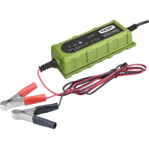 Extol Craft akkutöltő, autós, mikroprocesszoros, intelligens 1 Amp, 4-100Ah, DC 12V/6V