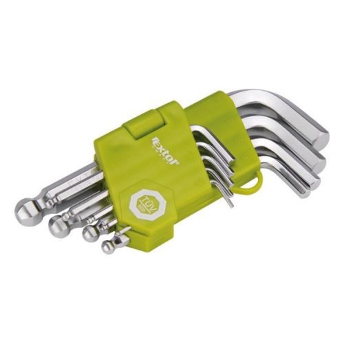 Extol Craft imbuszkulcs készlet, rövid, Cr40, TÜV/GS, bliszteren