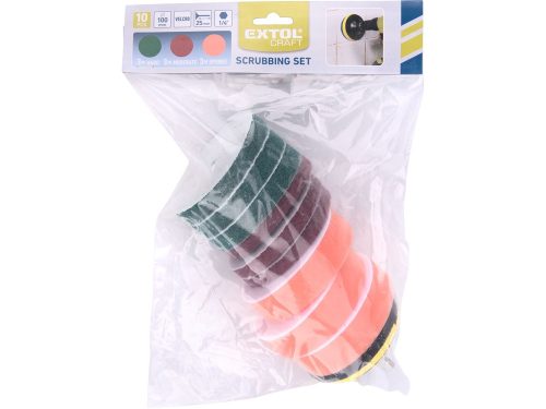 Extol Craft dörzsölő/csiszoló/polírozó készlet 10 db 1/4"×25 mm