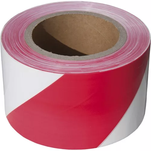 Extol Craft jelölő szalag, piros-fehér 75mm×250m, polietilén (kordonszalag)