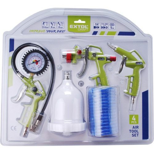Extol Craft alap légkompresszor tartozék szett, 4db, 1/4" gyorscsatlakozó
