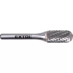 Extol Industrial keményfém turbómaró, hengeres, kerekorrú, átmérő 12×25mm/szár 6mm, keresztfogazás