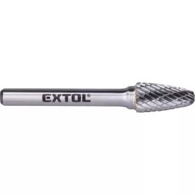 Extol Industrial keményfém turbómaró, íves, kerek orrú, átmérő 10×20mm/szár 6mm, keresztfogazás