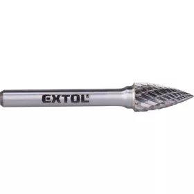 Extol Industrial keményfém turbómaró íves, hegyes orrú, átmérő 10×20mm/szár 6mm, keresztfogazás