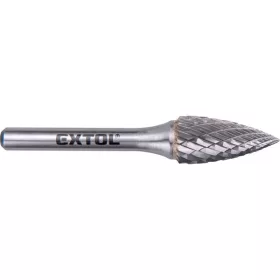 Extol Industrial keményfém turbómaró, íves, hegyes orrú, átmérő 12×25mm/szár 6mm, keresztfogazás