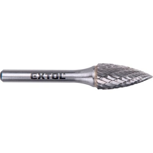 Extol Industrial keményfém turbómaró, íves, hegyes orrú, átmérő 12×25mm/szár 6mm, keresztfogazás