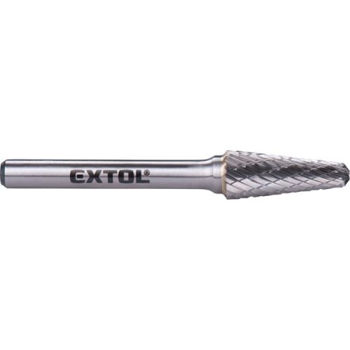 Extol Industrial keményfém turbómaró, kúpos, kerek orrú, átmérő 10×25mm/szár 6mm, keresztfogazás