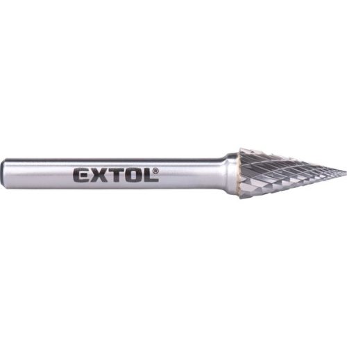 Extol Industrial keményfém turbómaró, kúpos, hegyes orrú, átmérő 10×20mm/szár 6mm, keresztfogazás