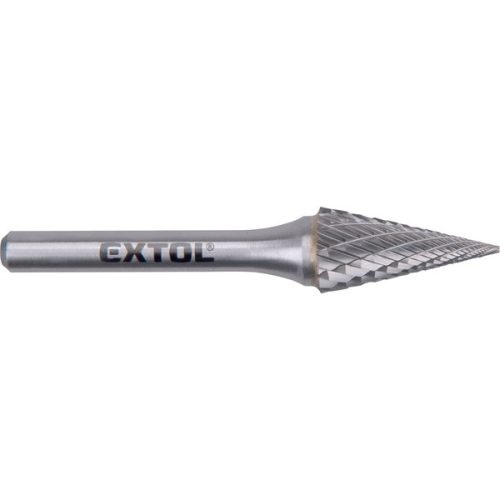Extol Industrial keményfém turbómaró, kúpos, hegyes orrú, 12×25mm átmérő/ 6mm szár, keresztfogazás
