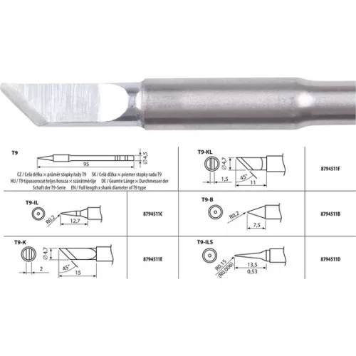 Extol Industrial forrasztócsúcs T9-K a 8794511 forrasztó pákához