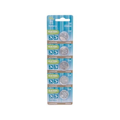 Extol Light gombelem készlet 5 db, Lítium, 3V, hosszú étettartam, bliszteren