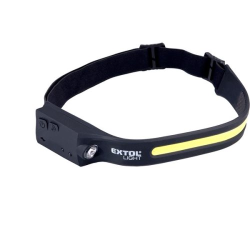 Extol Light LED fejlámpa, COB+ XPE, 350 Lumen IR szenzor, tölthető akkuval