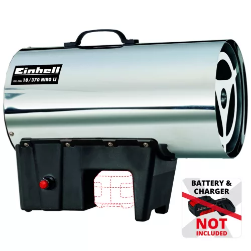 Einhell akkus hőlégfúvó 18 V GE-HG 18/370 Niro Li-Solo Akku és töltő nélkül