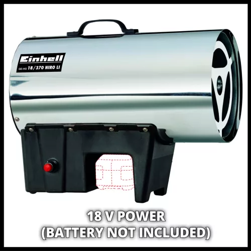 Einhell akkus hőlégfúvó 18 V GE-HG 18/370 Niro Li-Solo Akku és töltő nélkül