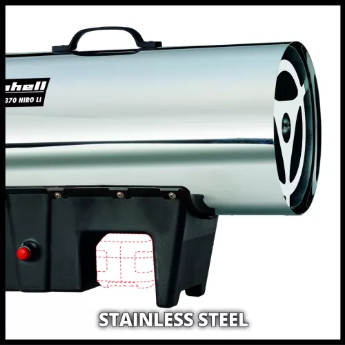 Einhell akkus hőlégfúvó 18 V GE-HG 18/370 Niro Li-Solo Akku és töltő nélkül