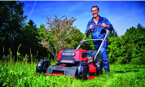 Einhell akkus fűnyíró 36 V GP-CM 36/47 S Li BL 4x4 Ah akkuval és 2 töltővel