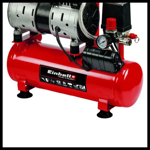 Einhell kompresszor, olajmentes 6 L 8 bar TE-AC 110/6 Silent Plus