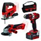 Einhell akkus gépszett 18 V TE-TK 18/3 Li Kit (JS+CD+AG) 4Ah Akkuval és töltővel