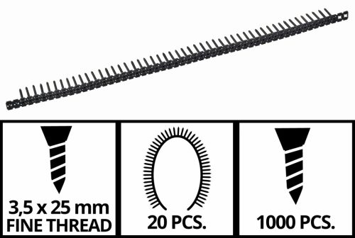Einhell tárazott finom gipszkarton csavar 3,5x25 mm 1000 db